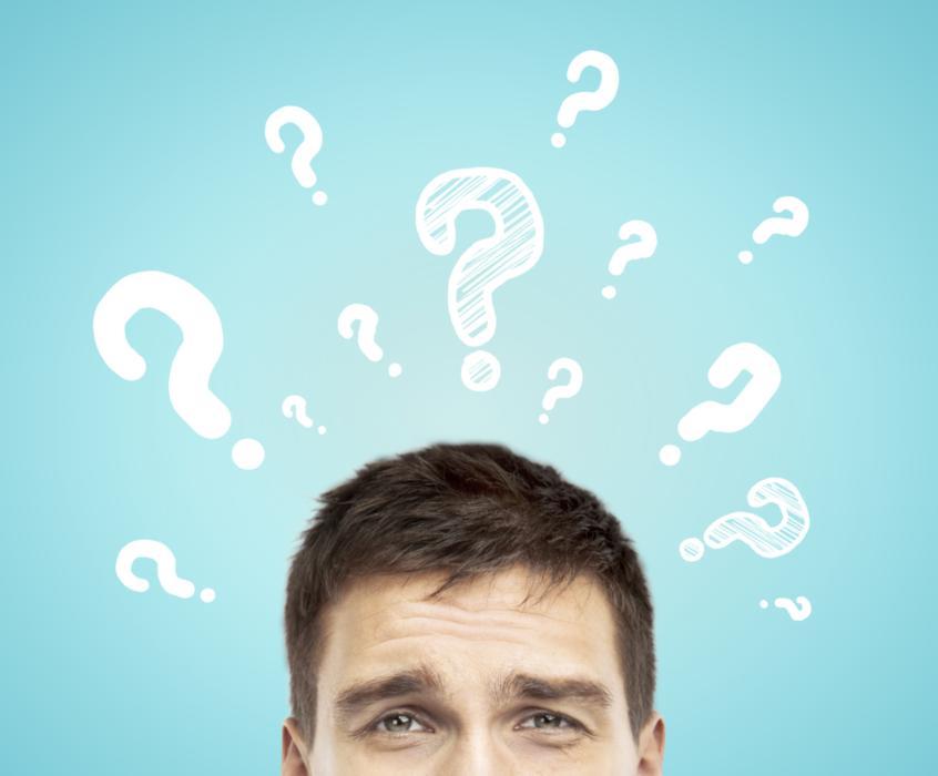 mane with question marks over his head | dentist jonesboro ar